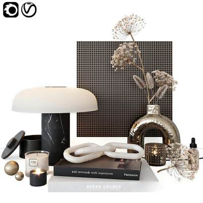 现代书籍花瓶饰品摆件-05